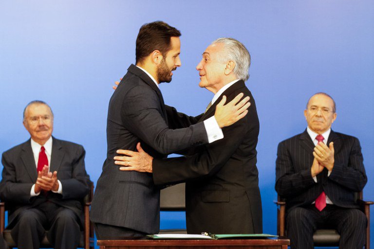 O ex-ministro Marcelo Calero e presidente Michel Temer.