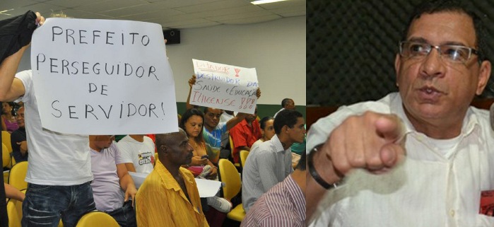 Governo Jabes Ribeiro e servidores não se entendem. Imagens: JBO e Rádio Santa Cruz. 