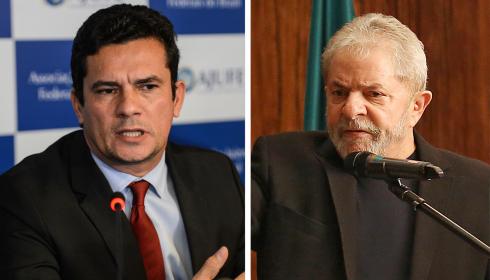 O juiz Sérgio Moro e o ex-presidente Lula. 